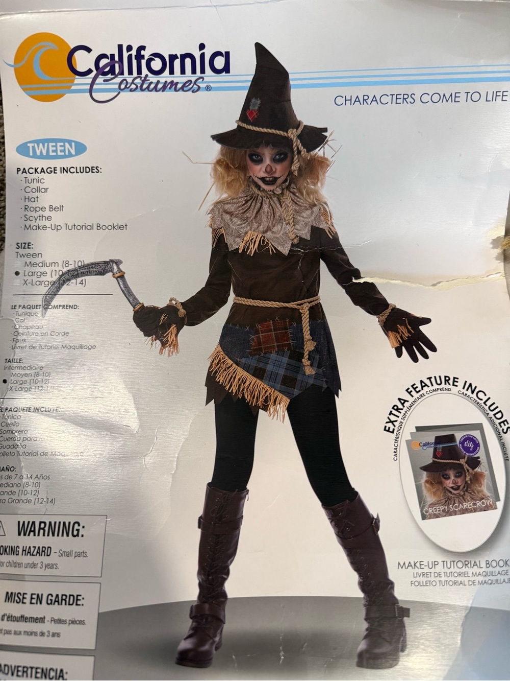 California Costumes Tween Creepy Scarecrow Costume